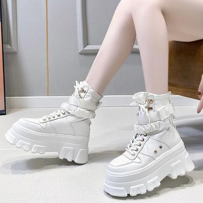 New British Style Women's Boots Thick Soled Tall Short Boots Handsome Trendy Cool Casual Versatile Motorcycle Boots Womens Shoes