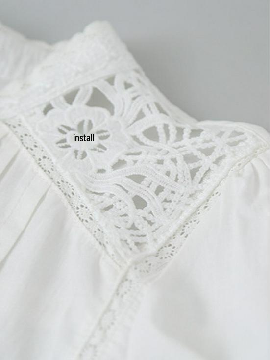White Moon French Lace Shirt: Wear Alone or Layered! Classic French Style Shirt