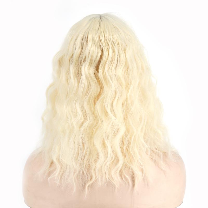 

MERISIHAIR женские натуральные короткие наращивание волос с кукурузной завивкой и челкой, вьющиеся волосы из синтетического волокна, подходят для вечеринок, повседневного использования