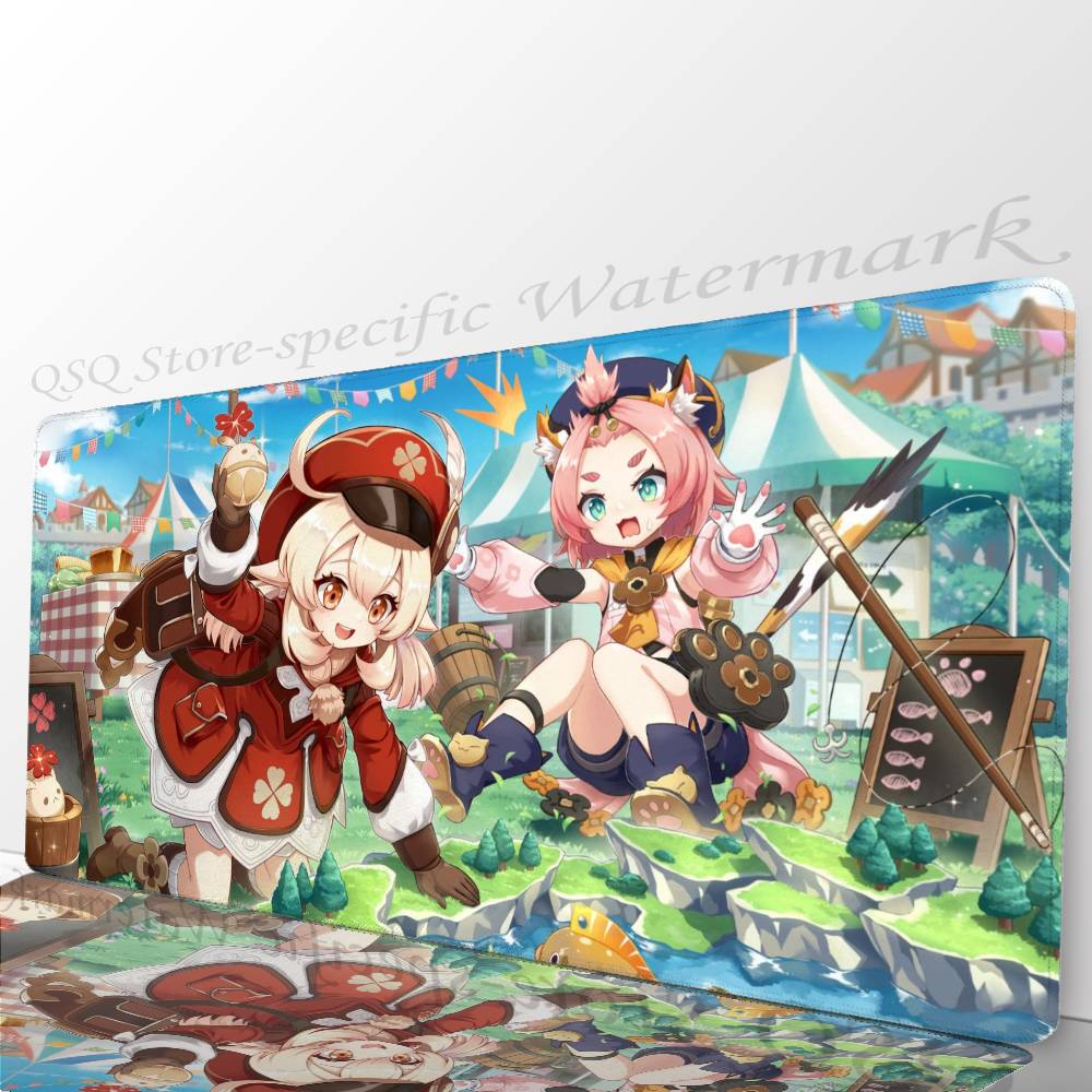 Klee Anime G-Genshin Impact Mousepad Non-slip Suitable For Office Computers Laptops E-sports Game Desk Mats XXL Keyboard