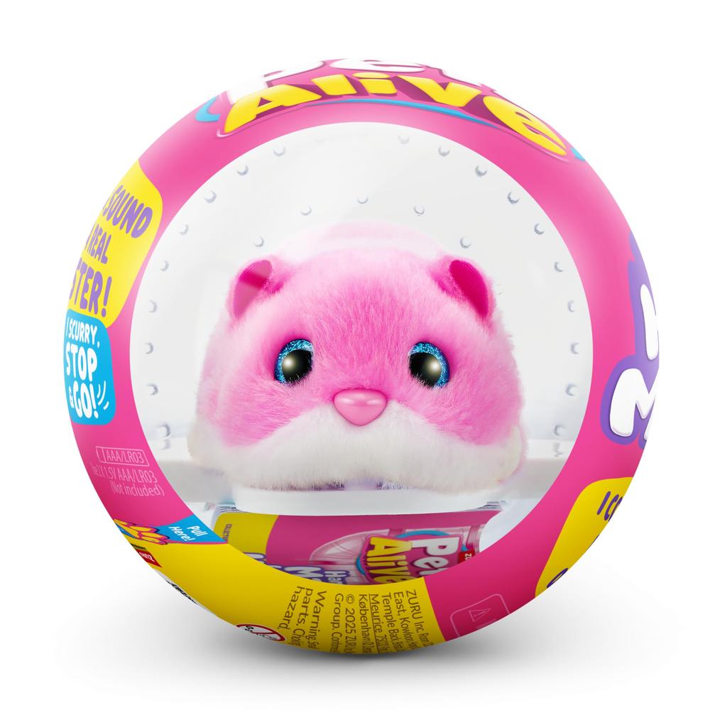 ZURU Hamster Pets Alive Hamster Hamstermania (Pink) Electronic Pet with Over 20 Sounds