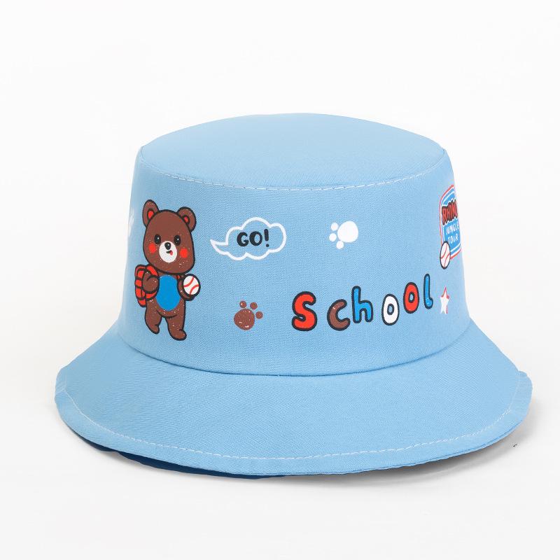 Kinder Fischerhut - Happy Little Bear Design, Sonnenschutz für Jungen & Mädchen