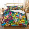 Cartoon Graffiti Bedding Set For Bedroom Soft Modern Bedspreads Comefortable Kids Duvet Cover Quilt Cover And Pillowcase