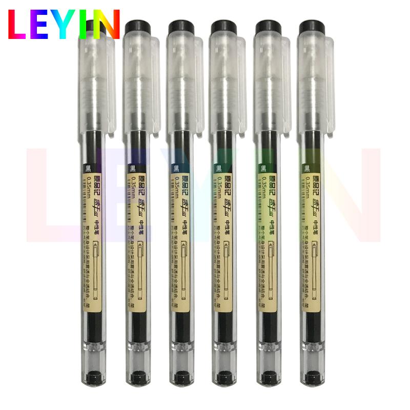 Набор тонких гель-ручек, 0,35 мм 6Pcs set чёрный