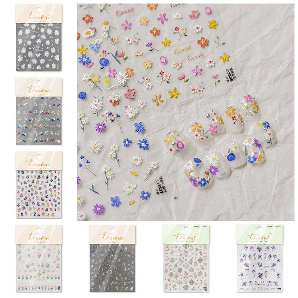 

Leaves Flower Nail Stickers Tulip Flower Nail Decorations Self Adhesive Flower Nail Decals Summer 20 Diamond