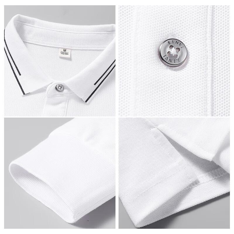 ROMON Men's Autumn Business Casual Long Sleeve Polo T-Shirt