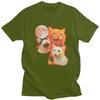 Mens Funny Cat Moon Meme T Shirts Round Neck Short Sleeve 100 Cotton TShirt Novelty Loose Fit Summer Tyle Clothing