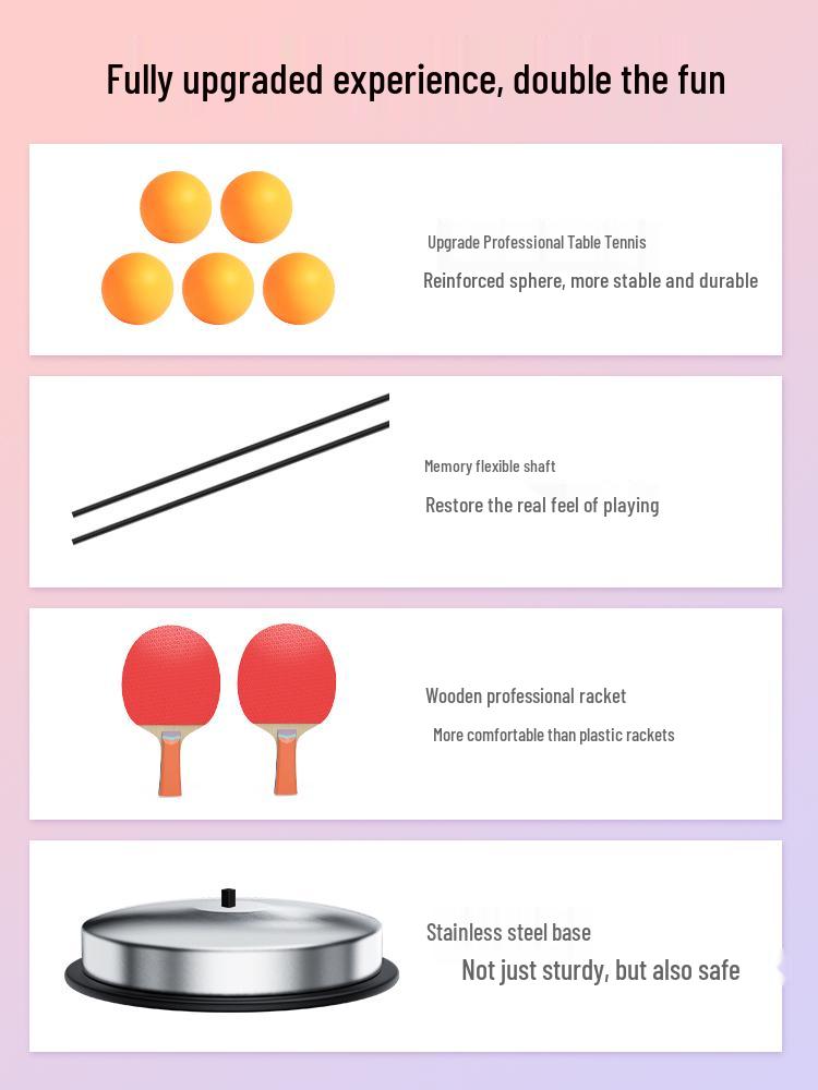 Children's Indoor Table Tennis Rebound Trainer for Solo Practice