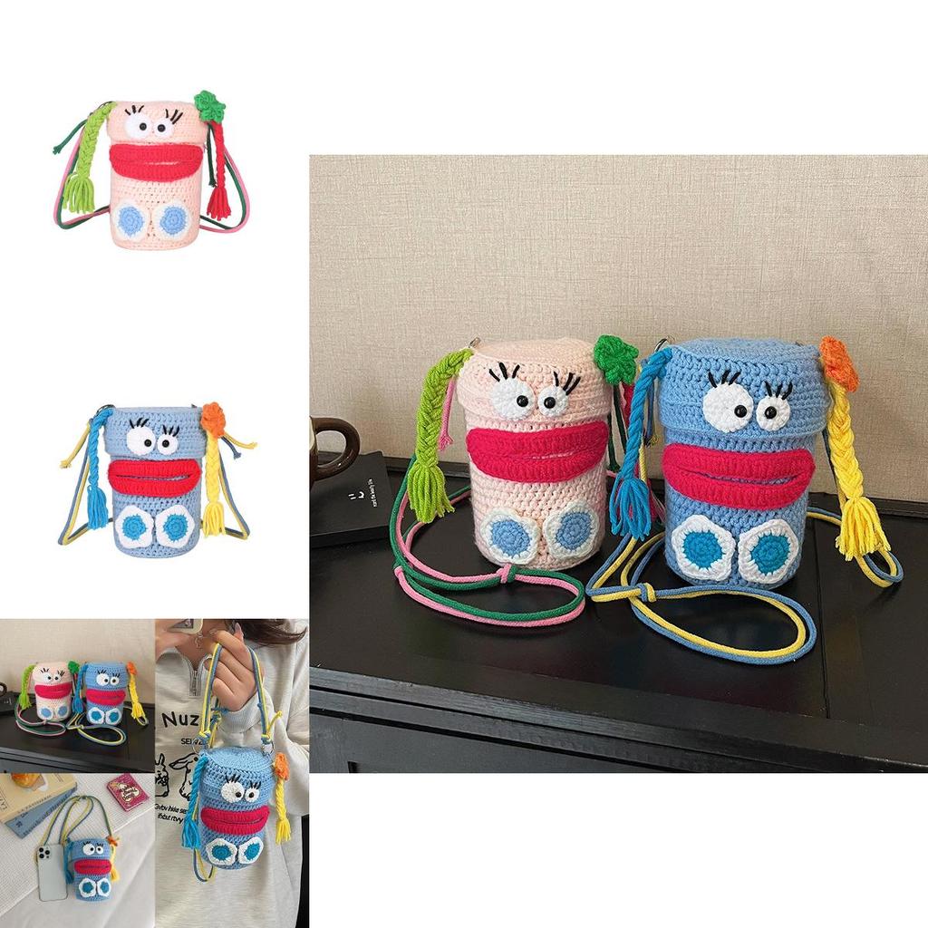 Kids Animal Knitted Carryall With Polyester Lining For Daily Use