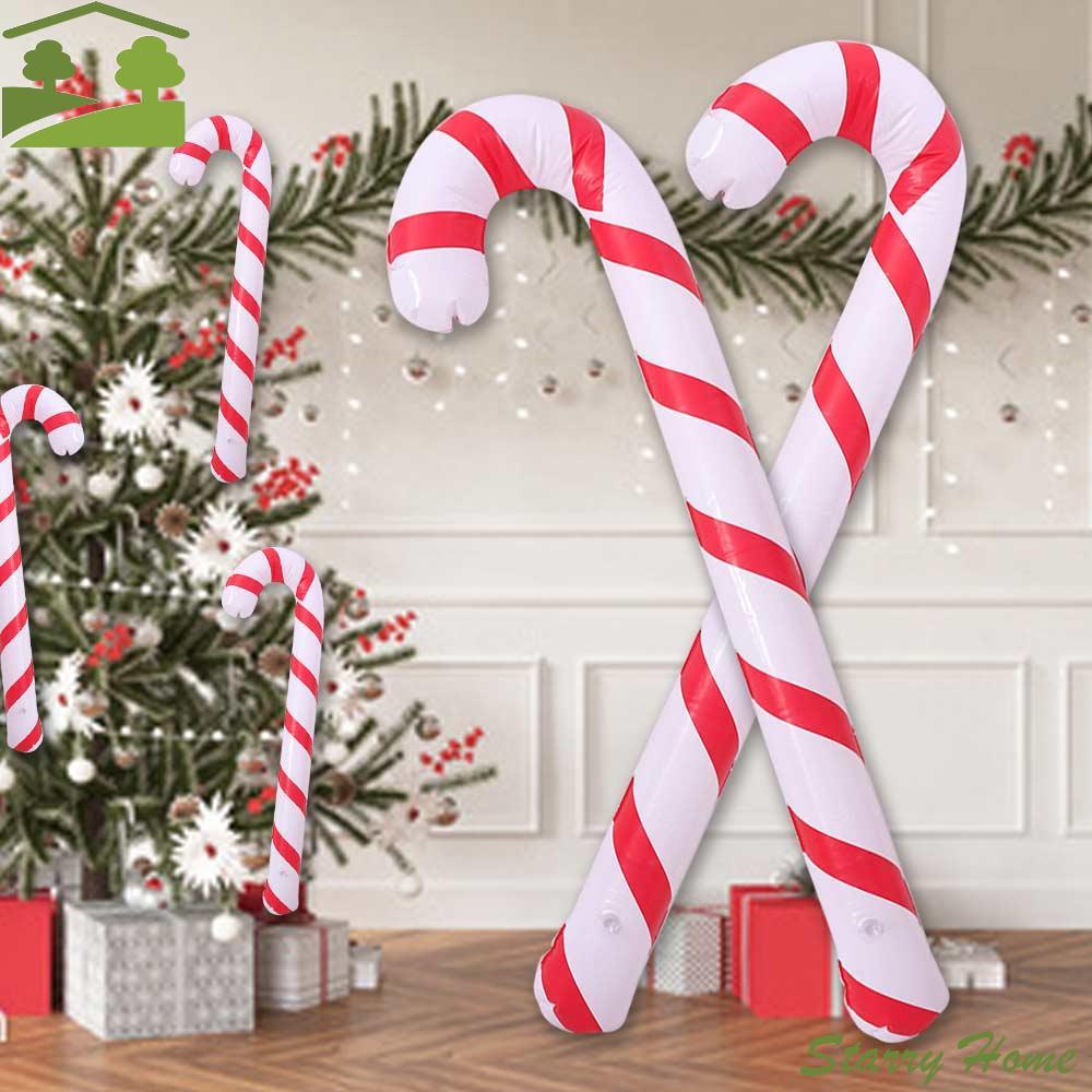 Inflatable Candy Canes Decor Indoor Outdoor Christmas Supplies Balloons Party Favors Candy Cane Stick