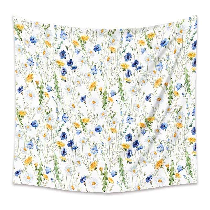 Fresh Floral Beautiful Printed Hanging Cloth Home Wall Decoration Tapestry Bedroom Living Room Tapestry