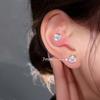 Fashionable and Elegant Women's Crystal Magnetic Ear Clips Luxury Zircon Round Earrings Without Perforated Earrings Jewelry