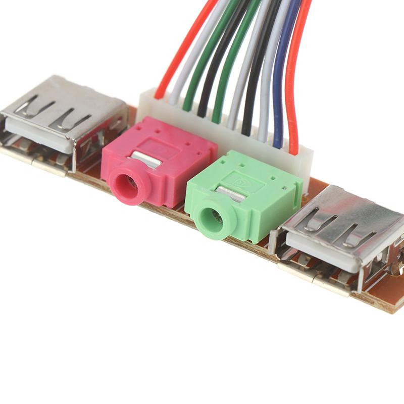 2 USB-PC-Computergehäuse 6,8 cm Frontpanel USB-Audioanschluss Mikrofon Kopfhörerkabel