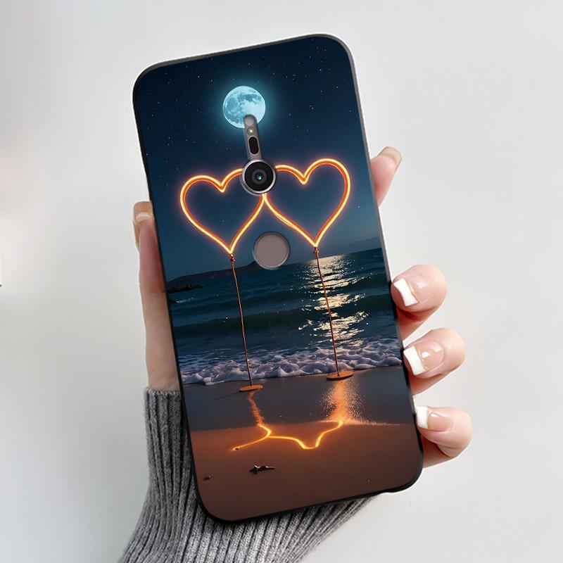Case For sony Xperia XZ2 XZ3 Black Silicone Soft TPU Phone Case sony XZ2 XZ3 Luxury Cute Love Rabbit Funny Protective Back Cover