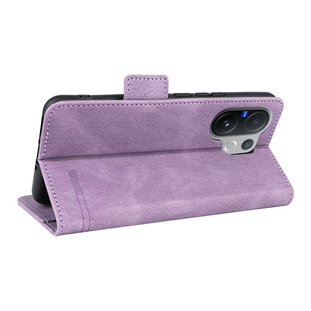 For Vivo V60 5G Case Leather Wallet Flip Phone Cover with Hardware Decor