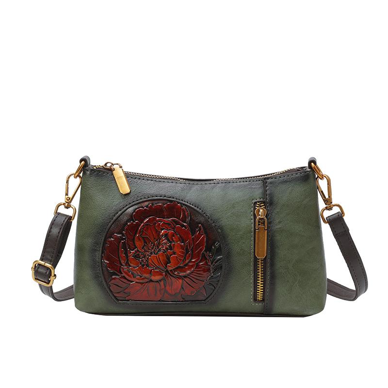 

Летняя ретро цветочная маленькая сумка-мессенджер для телефона для девочки 2025 года, женская сумка кроссбоди, повседневные сумки на плечо для мамы с высоким чувством стиля зелёный