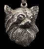 Chihuahua Langhaar - Hundekette in Geschenkbox, versilbertes Medaillon für Hundefans, auffälliger Anhänger der Marke Art-Dog