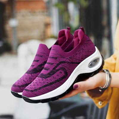 Sapatos Femininos da Moda Novos Sapatos de Malha Respiráveis Tênis Esportivo para Corrida com Amortecimento a Ar Tênis Plataforma da Moda para Mulheres Sapatos de Treinamento para Tênis