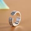 Adjustable Open Ring With Tibetan Mantra Design Vintage Plated Geometric Jewelry Men Women