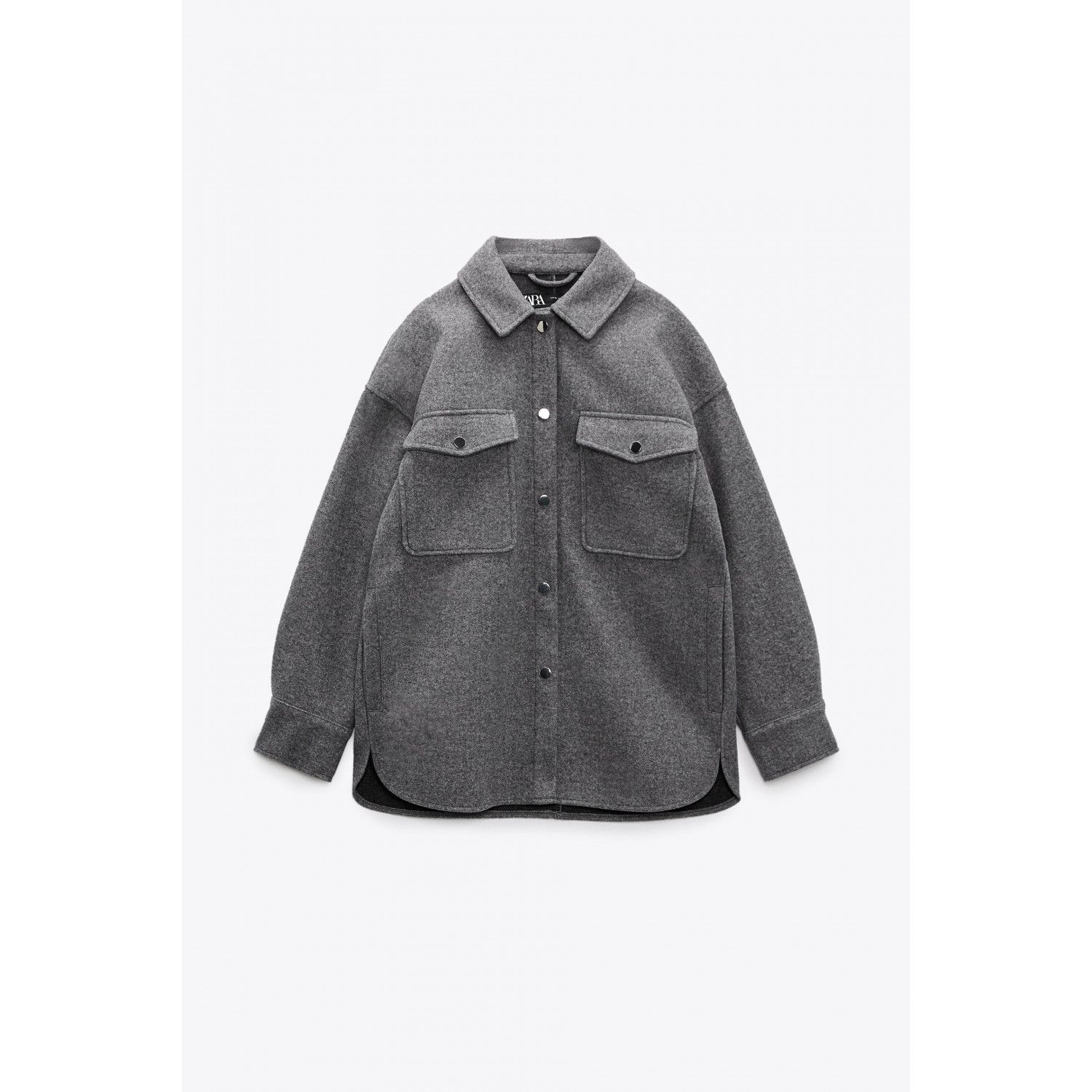 

PLUSH OVERSHIRT WITH METAL BUTTONS