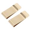 2Pcs Metal Money Clips Stainless Steel SpecialShaped   Wallets Credit Cards Holders for Men(Gold )