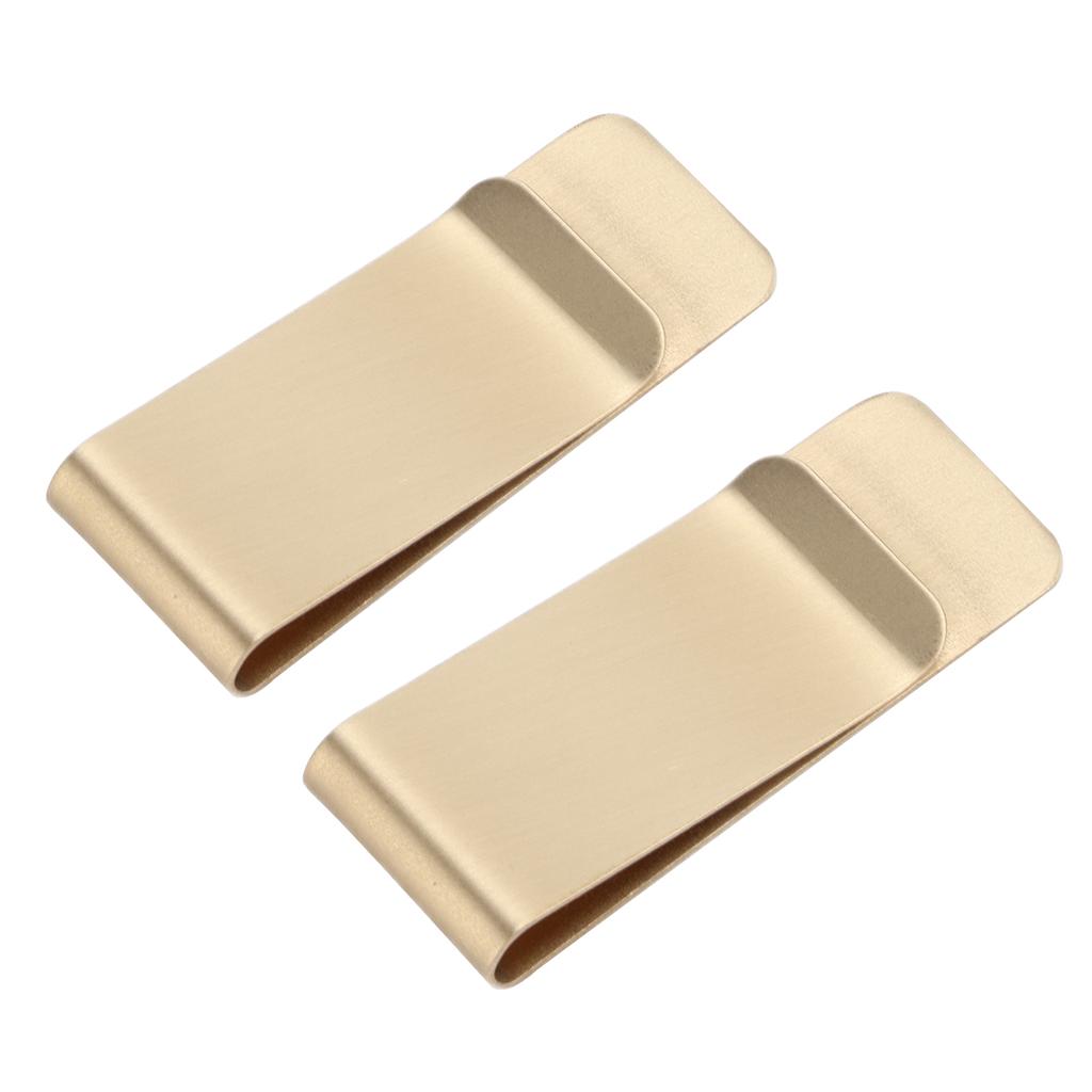 2Pcs Metal Money Clips Stainless Steel SpecialShaped   Wallets Credit Cards Holders for Men(Gold )
