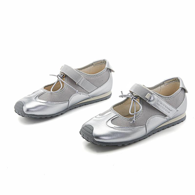 Fashion 2025 New Flat Mary Jane Shoes for Women One-strap Ballet Women's Sneakers Large Size Mesh Breathable Female Shoes