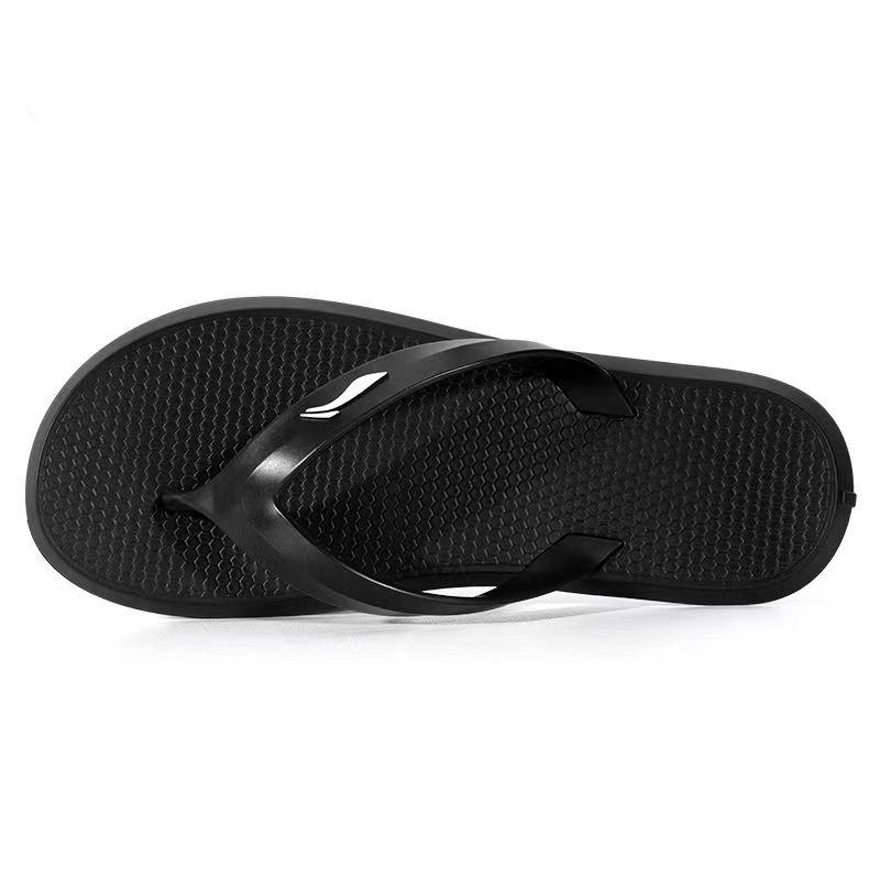 Li-Ning Modne Klapki Plażowe Przeciwzapachowe Przeciwotarciowe Antypoślizgowe Szybkoschnące Antybakteryjne Obuwie Męskie Czarne LNXV956-311