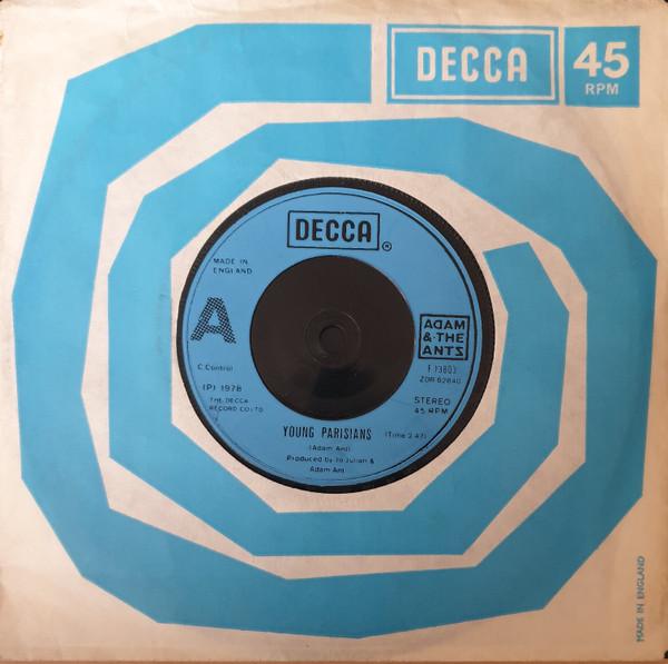 

7-дюймовая пластинка ADAM ANT - Young Parisians F13803,F13803 DECCA 1978 UK Рок Б/У