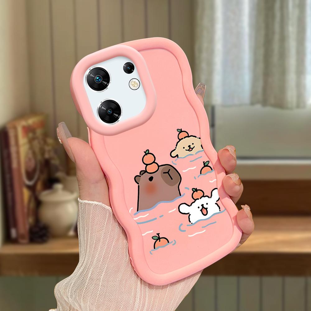 Silikonový kryt Big Wave Edge z měkkého silikonového materiálu Macaron, nárazuvzdorný ochranný gumový kryt pro OPPO Reno Realme Infinix Tecno