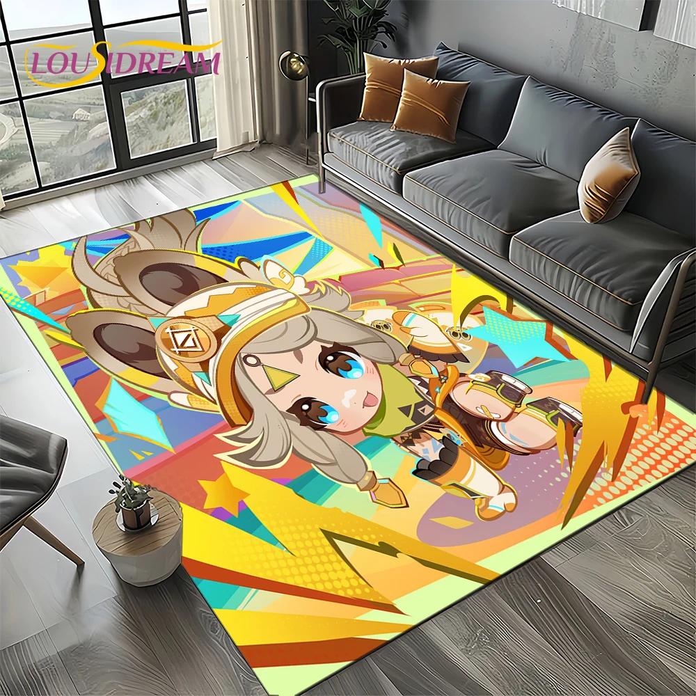 2025 New Genshin Impact Character Solo Cartoon Game Carpet Rug for Living Room Bedroom Home Sofa Decoration,Non-slip Floor Mat
