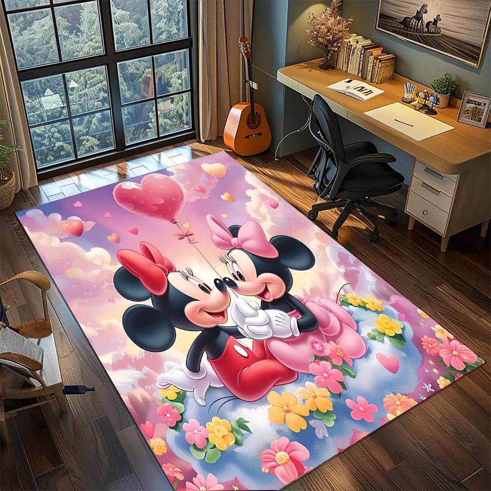 Mickey & Minnie: Nordic Fresh Style Rug Carpet Large Area Rug Non Slip Washable Floor Mat Gamer Room Bedroom Home Decor