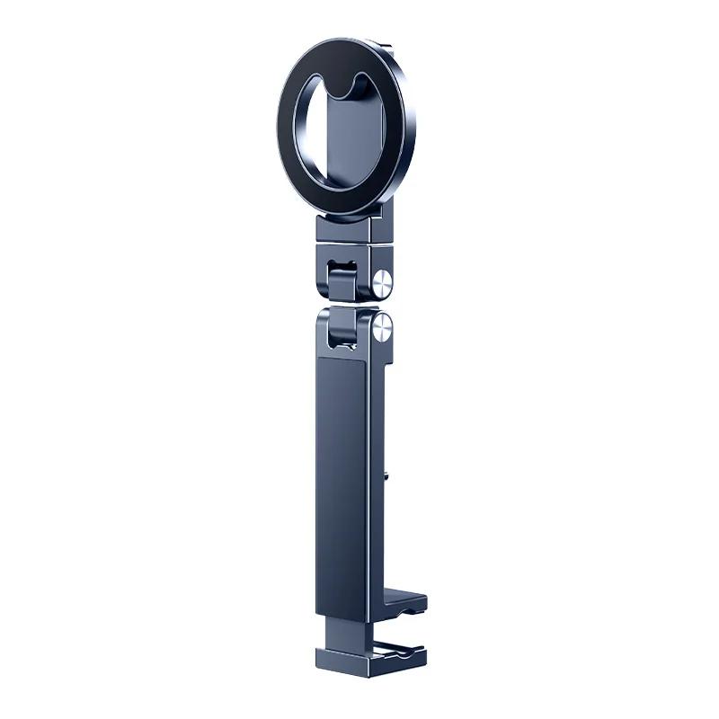 

Oatsbasf Aluminium Alloy Portable Strong Magnetic Phone Stand for Travel Magsafe Phone Holder 720° Rotatable Tablet Clip Holder сірий
