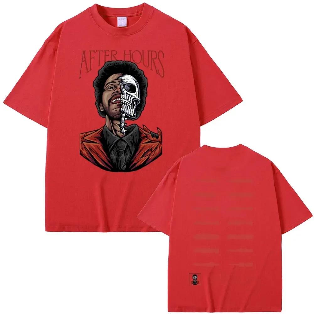 Rapper The Weeknd After Hours Graphic Tshirt Skeleton Streetwear Men Women Hip Hop Oversized T-shirts Men's Fashion Vintage Tees