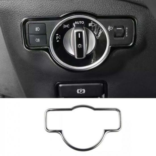 - Headlight Switch Control For Benz A-Class W177 Black Steel Button Ring
