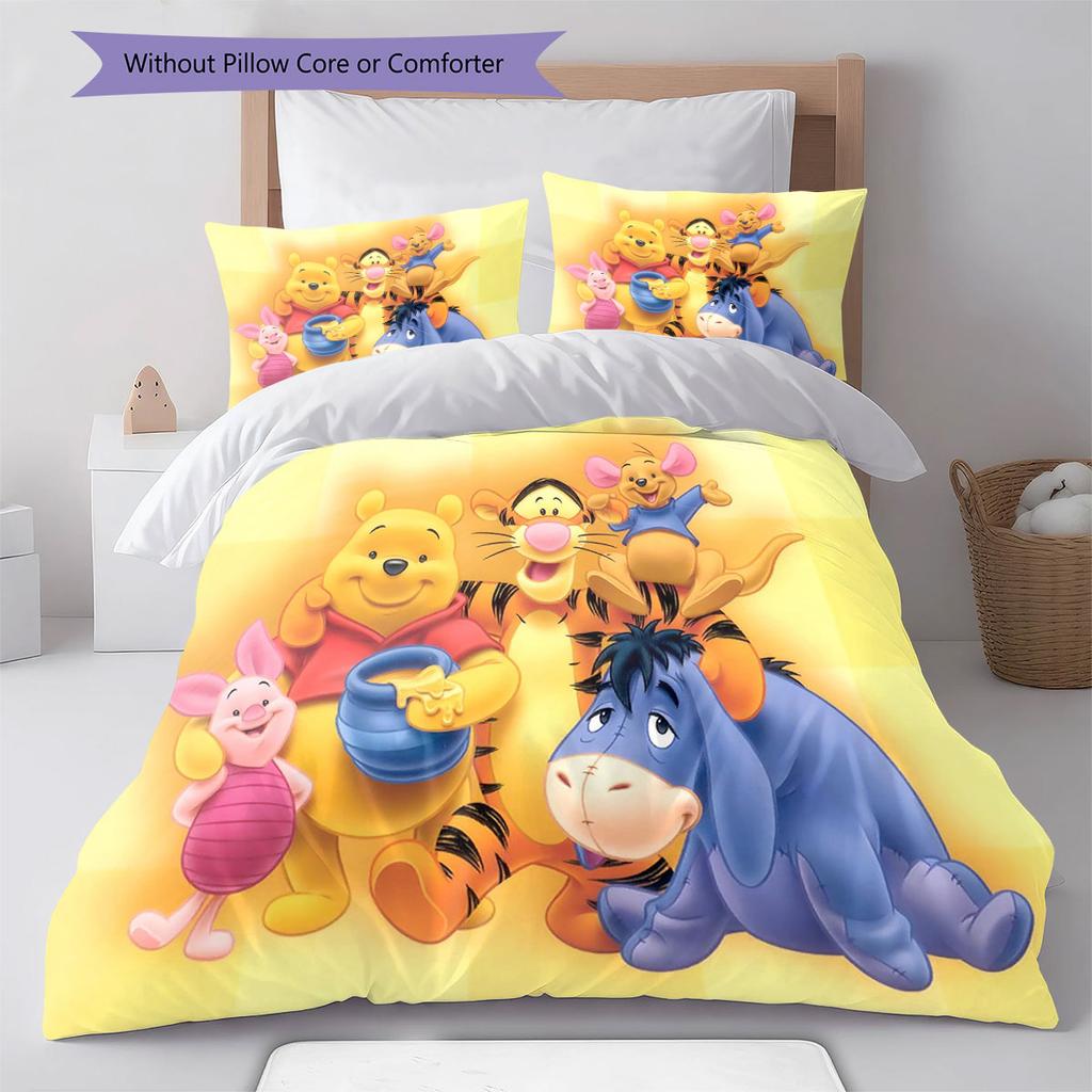 Eeyore and Tigger & Winnie The Pooh Print Bedding Set, Warm and Cozy, The Perfect Choice To Decorate A Child's Bedroom.