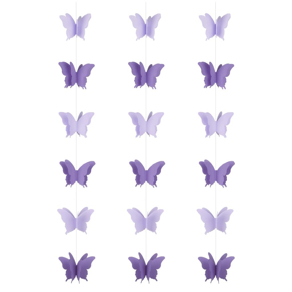 Romantyczna i przyciągająca wzrok girlanda z motyli do dekoracji przyjęcia weselnego, dekoracja na przyjęcie urodzinowe