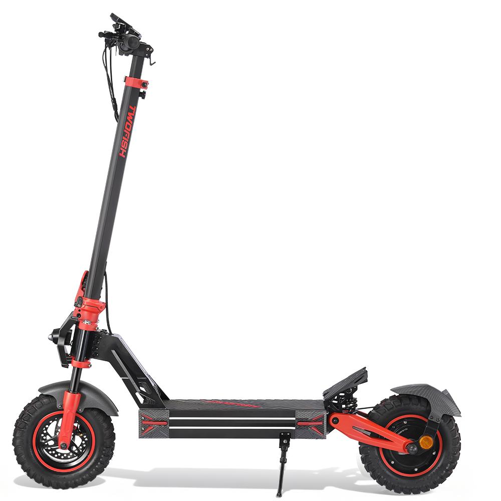 TWOFISH V4Max Offroad Elektro-Scooter 55 km/h Höchstgeschwindigkeit 75KM Maximale Reichweite 800W Motor 52V23AH Batterie 11 Zoll Reifen E-Scooter