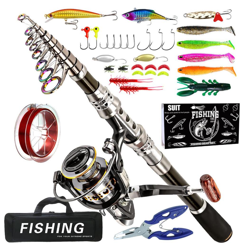 Telescopic Sea & Freshwater Spinning Rod and Reel Set for Cross-Border Travel Fishing