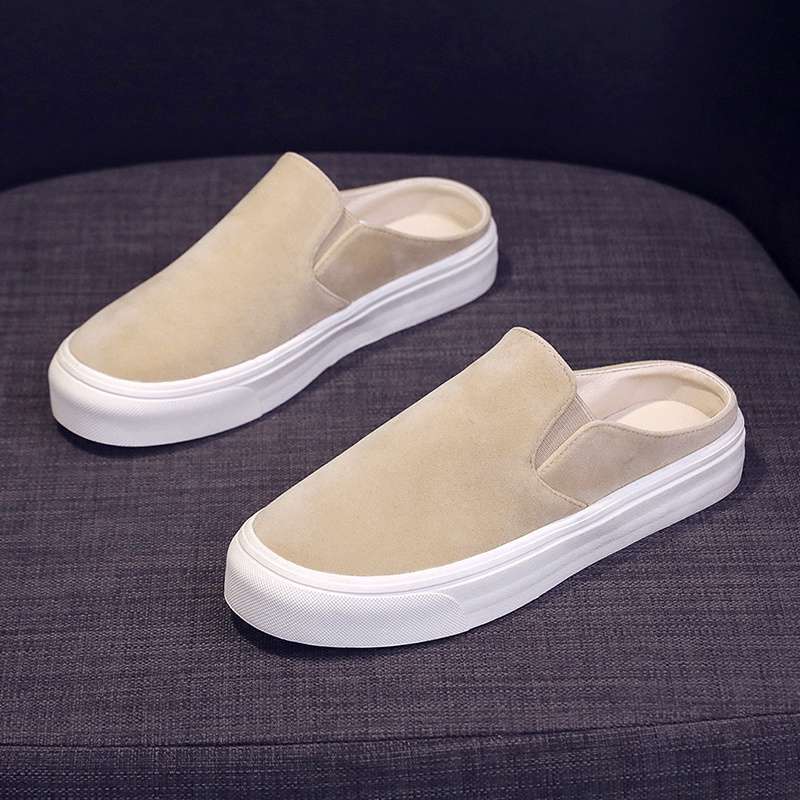 Par väska huvud haltofflor dam ytterkläder 2025 sommar nya mångsidiga mode avslappnade mjuk sula lätta canvas skor