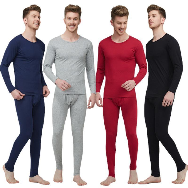 Men's Plus Size Modal Slim Warm Base Layer Autumn/Winter Underwear Set
