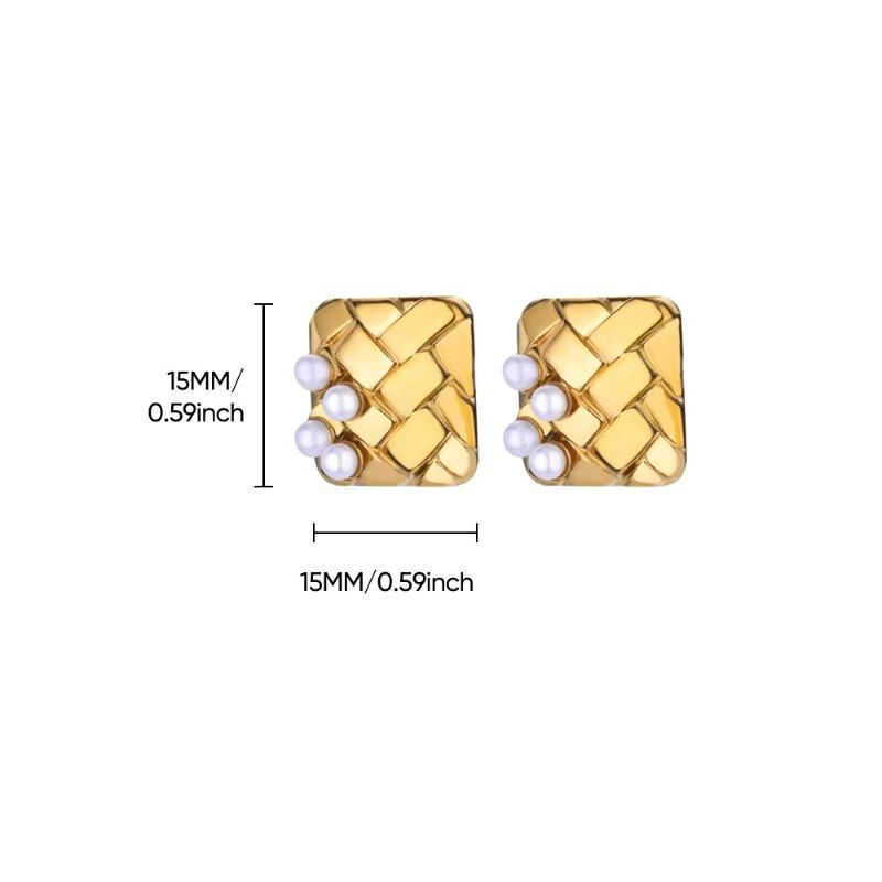 Temperament slightly inlaid zircon shell flower stud earrings high sense fashion exquisite earrings retro personality trend earrings