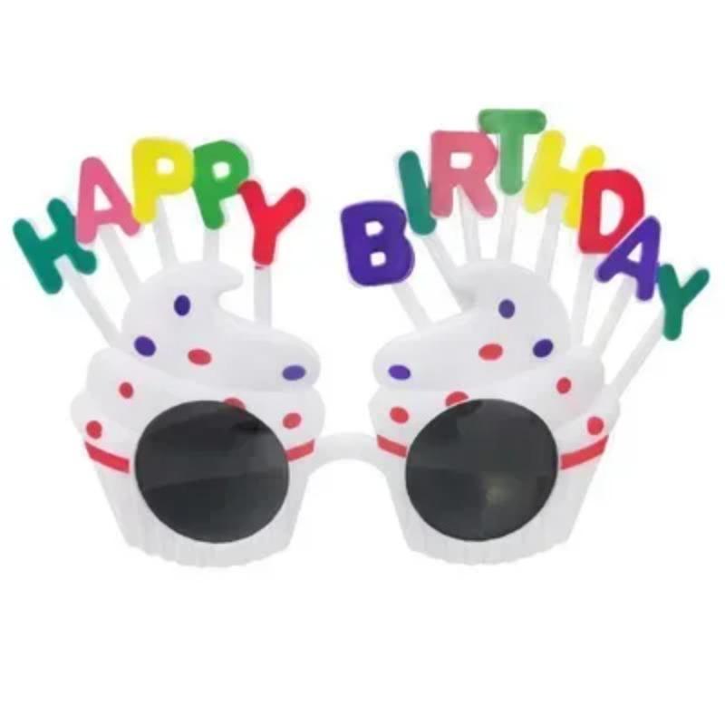 Funny Birthday Glasses, Creative Happy Birthday Party Decor, Cake Topper Decorations for Kids Birthday Party Cake Decor