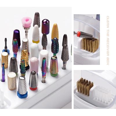 30 Löcher Nagelbohrerhalter Klar Staubdicht Bohrerkoffer Für Acryl Nagelbohrer Aufbewahrung Nagelwerkzeuge Mit Pinsel