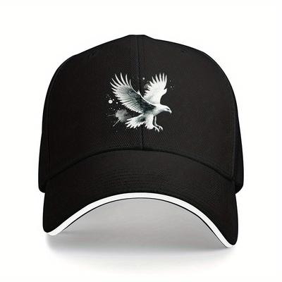 Flying Eagle Black Baseball Cap Adjustable Cotton Dad Hat for Men Women Casual Outdoor Sun Protection