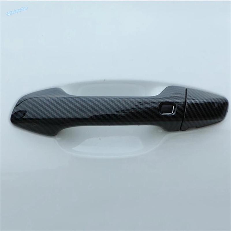 For Kia Seltos  - 2024 Carbon Fiber / Shiny Car Outside Door Pull Doorknob Handle Bowl Cover Trim ABS Exterior Accessories
