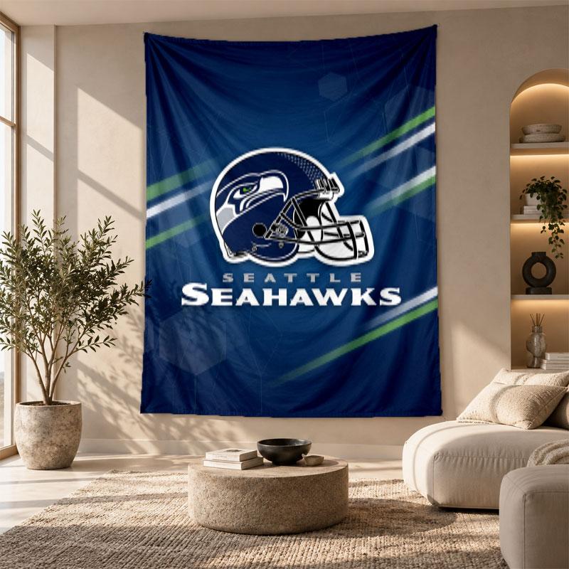 Decorative Tapestry,Seattle Seahawks Printed Wall Art, Lightweight Wall Hanging For Bedroom Background