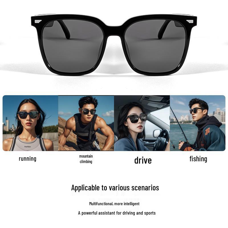 Cross-border Smart Bluetooth Sunglasses: Music, Calls, Navigation, UV Protection, Polarized Lenses, Comfortable Fit.