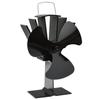 VidaXL Heat-Powered Stove Fan 3 Blades Black