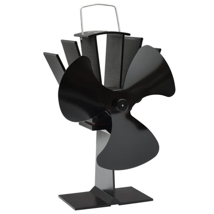 VidaXL Heat-Powered Stove Fan 3 Blades Black
